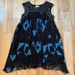 NEW Anthropologie Moulinette Soeurs Lydia Beaded Black Swing Dress